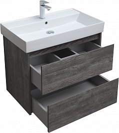 Aquanet Мебель для ванной Nova Lite 75 подвесная дуб серый – фотография-7