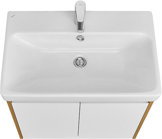 Акватон Тумба с раковиной Сканди Doors 70 белая/дуб рустикальный – фотография-4