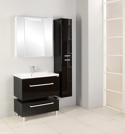 Акватон Тумба с раковиной "Мадрид 80 М-1" черная – картинка-5