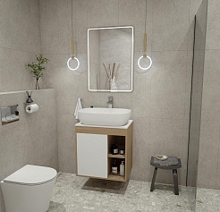 Teymi Тумба с раковиной Nura 70 дуб эврика/белый матовый T60528 раковина T50202 – фотография-2