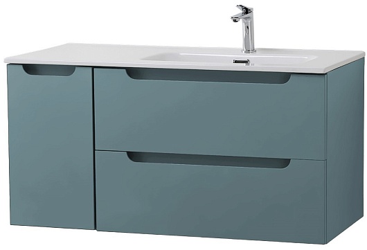 BelBagno Тумба с раковиной Etna 100 R подвесная голубая матовая – картинка-5
