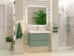 Brevita Тумба с раковиной Victory 80 подвесная зеленая – фотография-7