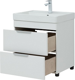 Aquanet Тумба с раковиной Ирис New 60 белая глянцевая – фотография-9