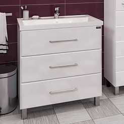 СанТа Тумба для умывальника Омега 80 Фостер напольная – фотография-1