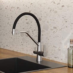 Teymi Смеситель для кухни Solli T10272 сатин/черный – фотография-7