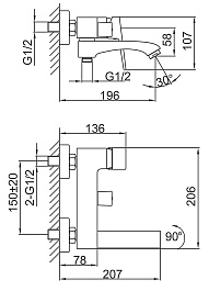 Frap Смеситель для ванны с душем H76 F3276-6 черный – фотография-2