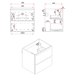 Зов Тумба с раковиной Дион 60 подвесная матовая белая – фотография-4