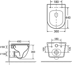 Azario Унитаз подвесной Blanco AZ-9003WT безободковый белый – фотография-14