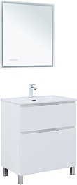 Aquanet Тумба с раковиной Алвита New 70 Flat белая матовая – фотография-12