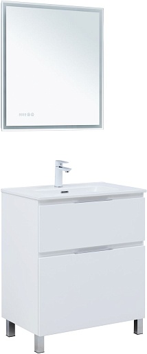 Aquanet Тумба с раковиной Алвита New 70 Flat белая матовая – фотография-12