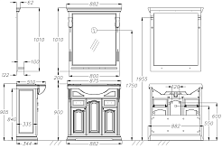 Opadiris Тумба под раковину Риспекто 85 орех антикварный – фотография-6