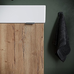 Sancos Тумба с раковиной Mini 35 L дуб галифакс натуральный раковина Element 37/21 L CN5008 – фотография-3