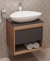 Teymi Тумба с раковиной Ritta 55 дуб эврика/графит матовый подвесная T60523 раковина T50802