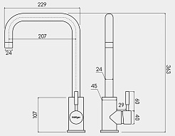 Hoffger Смеситель для кухни 363 Gold – фотография-2