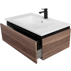 Cezares Тумба с раковиной Slider 80 с 2 ящиками дымчатый орех – фотография-15