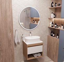 Teymi Тумба с раковиной Ritta 65 дуб эврика/белый матовый T60520 раковина T50602 – фотография-6