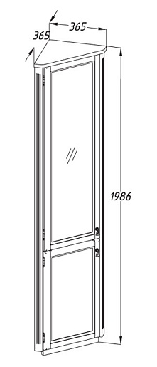 Opadiris Шкаф-пенал для ванной Клио 37 L угловой, орех антикварный – фотография-2