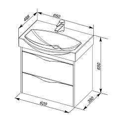 Aquanet Тумба с раковиной "Франка 65" белая – фотография-8