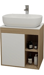 Teymi Тумба с раковиной Nura 60 дуб эврика/белый матовый T60527 раковина T50202 – фотография-1