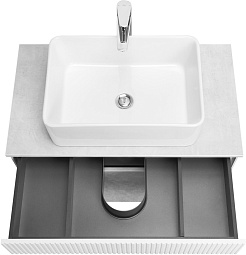 Акватон Тумба под раковину Марбл 80 подвесная слэйт/белая матовая – фотография-16