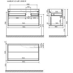 Sancos Тумба под раковину Marmi 1.0 100 R дуб галифакс натуральный – фотография-5
