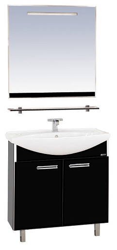 Misty Мебель для ванной Джулия 75 прямая черная – фото-1
