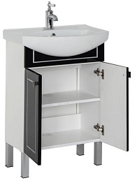 Aquanet Тумба с раковиной "Честер 60" черный/серебро – фотография-3