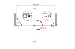 BelBagno Душевая дверь в нишу 100/195 ETNA-B-12-60/40-C-Cr-90 – фотография-5