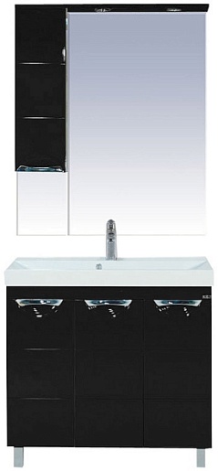 Misty Зеркальный шкаф Петра 75 черный L – фотография-2