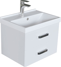 Mixline Тумба с раковиной Стив 60 подвесная белая – фотография-1