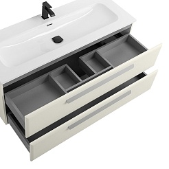 Cezares Тумба с раковиной Eco Cer-N 120 брашированная альпака CZR-8073-120 ручки сатин – фотография-5