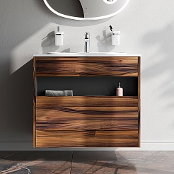 Am.Pm Тумба под раковину Func 80 подвесная темное дерево – фотография-2