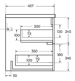 Cezares Тумба с раковиной Duet-N 80 подвесная CZR-8095-80 sapfiro – фотография-9