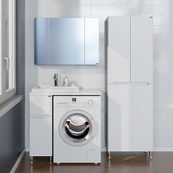 СанТа Мебель для ванной под стиральную машину Лондон 90 L белая – фотография-2