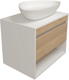Teymi Тумба с раковиной Ritta 65 Ellie 60 подвесная белый/дуб – фотография-1