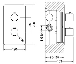 Aquatek Термостатический смеситель для душа Европа AQ1391MB матовый черный – фотография-3