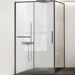 Vincea Душевой уголок Slim Soft 120x90 VSR-1SS9012CLGM профиль вороненая сталь стекло прозрачное – фотография-2