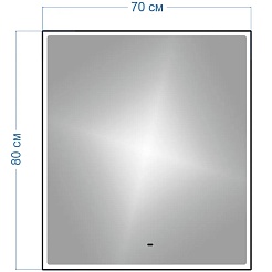 Teymi Зеркало Helmi Black Edition 70x80 Led с сенсором на взмах черное – фотография-13