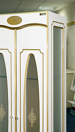 Misty Шкаф - пенал Монако 50 белый патина – фотография-2