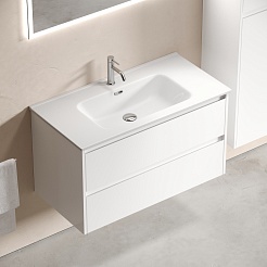 Sancos Тумба с раковиной Libra 90 белый глянец раковина Element 91 CN7002 – фотография-2