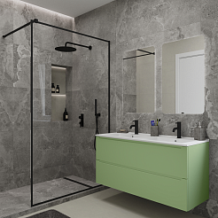 Зов Мебель для ванной Дион 120 подвесная фисташковая – фотография-4