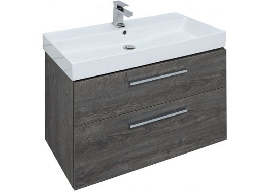 Aquanet Тумба с раковиной Nova 90 дуб рошелье – картинка-9