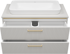 Brevita Тумба под раковину Elche 100 подвесная серый кашемир – фотография-3