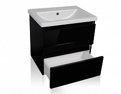 Style Line Мебель для ванной Даймонд 60 Люкс черная, PLUS подвесная – фотография-4