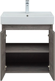 Aquanet Тумба под раковину Nova Lite 60 2 дверцы подвесная дуб рошелье – фотография-7