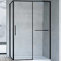 Vincea Душевой уголок Slim Soft 140x80 VSR-1SS8014CLB профиль черный стекло прозрачное