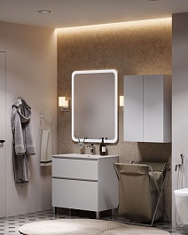 Aquanet Тумба с раковиной Вега 80 Flat белая – фотография-17