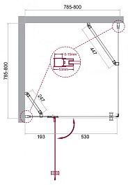 BelBagno Душевой уголок Kraft 80/80 KRAFT-A-12-80-C-Cr-L стекло прозрачное – фотография-6