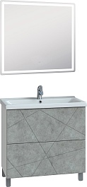 Vigo Мебель для ванной Geometry 2-700 белая/бетон – фотография-1