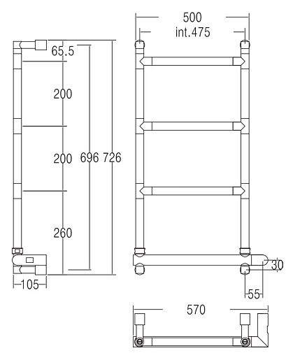 Margaroli Полотенцесушитель Sereno 470-582-4 – фотография-2